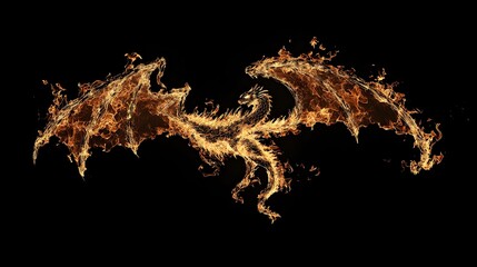 Obraz premium Fiery creature of flames, a digital illustration.
