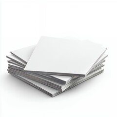 Stack of White Square Cards with Subtle Black and White Pattern