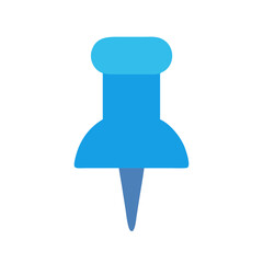 Blue push pin illustration on a dark background design