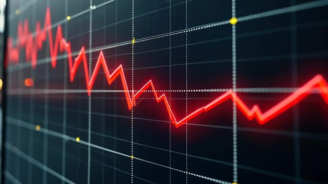 Falling stock market graph, economical crisis	