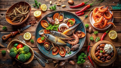 Delicious Seafood Feast: Boats & Ships on a Nautical Themed Table