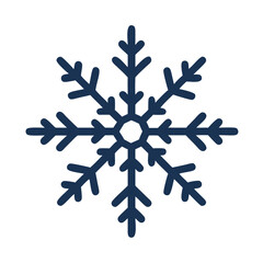 Simple blue snowflake graphic on a clean black background