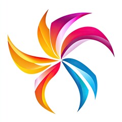 Fototapeta premium Colorful, swirling abstract design resembling a stylized flower or pinwheel