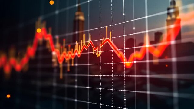 Falling stock market graph, economical crisis	