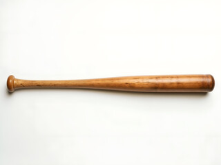 Wooden baseball bat, classic design, isolated on white background. Generative AI