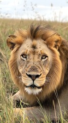 Obraz premium Lion portrait in natural habitat