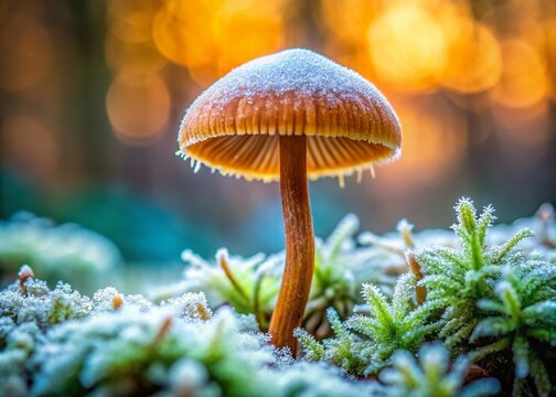Frosty Fibrecap Mushroom Macro Photography with Bokeh - Inocybe maculata