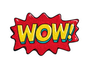 Wow comic book explosion Isolated On Transparent Background