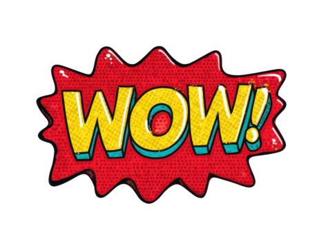 Wow comic book explosion Isolated On Transparent Background