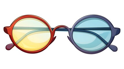 Fototapeta premium Pair of Spectacles Cartoon Vector Illustration Isolated on White Background