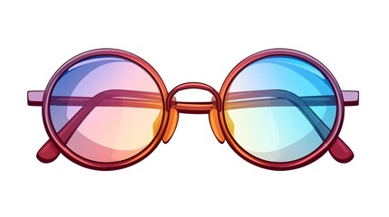 Fototapeta premium Pair of Spectacles Cartoon Vector Illustration Isolated on White Background