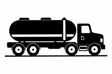 tanker truck  silhouette vector illustration white background