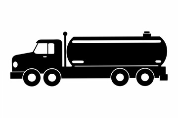 tanker truck  silhouette vector illustration white background