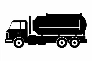 tanker truck  silhouette vector illustration white background