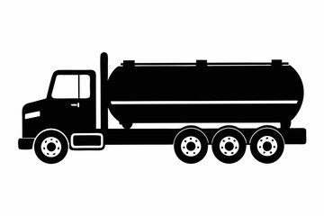 tanker truck  silhouette vector illustration white background