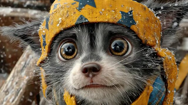 Cute dog animal closeup