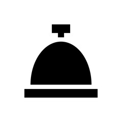 Illustration of a black service bell with a simple design on a white background in vector format