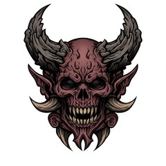 Infernal Skull: A Dark Fantasy Demon Head Illustration