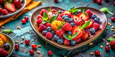 Heart-Shaped Food on Plate: Romantic Valentine's Day Still Life