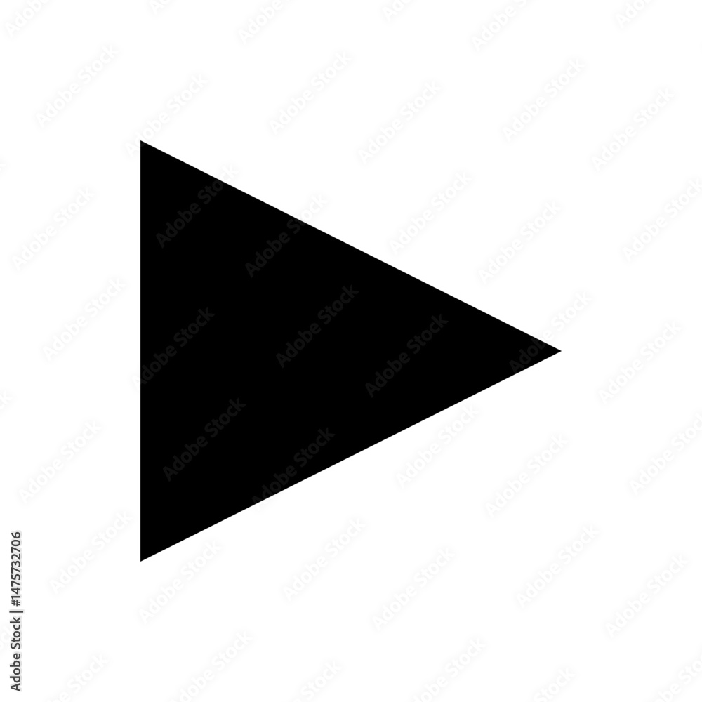 Poster black right arrow shape pointing to the right direction on a white background simple and modern desi