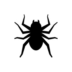 Silhouette of a spider with eight legs and a rounded body against a white background illustration vector