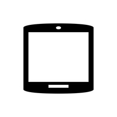 Illustration of a black smartphone with a white screen and a home button at the bottom edge shape design