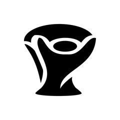 Silhouette of a trophy with arms raised holding a sphere, symbolizing victory and achievement in sports
