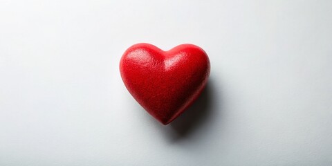 Obraz premium Isolated Red Heart on White Background: Simple, Clean Stock Photo