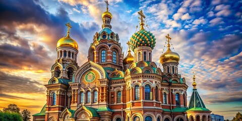 Obraz premium Kaliningrad Church of the Savior: Majestic Russian Orthodox Architecture Stock Photo
