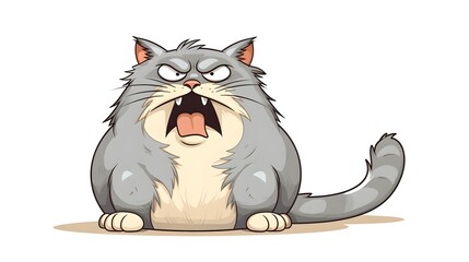 Retro Cartoon Farting Cat Vector Illustration for Comedy Content and Children's Books