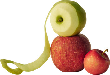 Fresh green apples isolated on transparent background