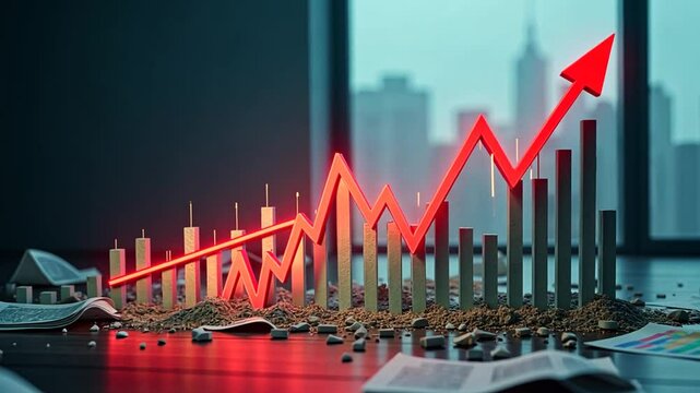 Falling stock market graph, economical crisis	 - Powered by Adobe