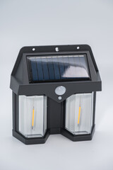 Double solar wall lamp, outdoor, waterproof, motion sensor, powerful lighting