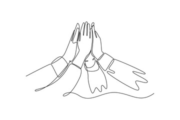 Business startup concept. Single line draw design. Vector graphic illustration