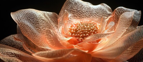 Peach blossom close-up, dark background, delicate petals, nature