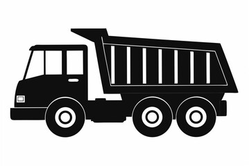 dump  truck  silhouette vector