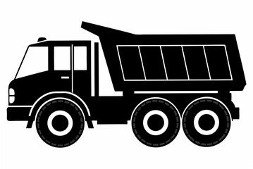 dump  truck  silhouette vector