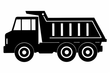 dump  truck  silhouette vector
