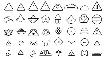 Educational 2D Shapes Set with Names - Vector Outline Illustration for Learning Resources