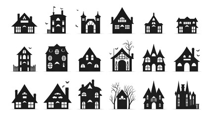 Collection of Black Web Home Icon Symbols for Website Navigation. Vector Illustration for Online Platforms