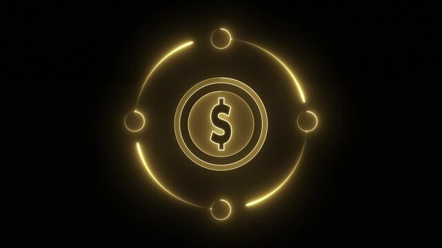 Financial transaction concept on the transparent background. Payroll system. Bank transfer. Motion graphics of payroll icons. 4k video animation. 