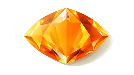 Shiny Gem Icon Isolated Flat Cartoon Vector Illustration - Professional Use