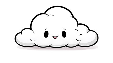 Obraz premium Cheerful natural weather silhouette of kawaii car against cloud background