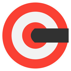 Target Icon – Flat Icon Style, Business Goal and Marketing Strategy Symbol with Bullseye