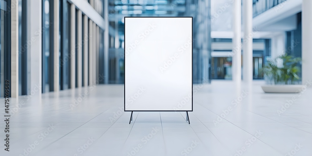 Poster empty digital display frame in a modern office interior