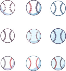set of vector icons baseball