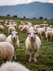 Obraz premium Sheep on a ranch