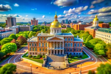 Fototapeta premium Miniature Massachusetts State House, Boston - Tilt-Shift Photography