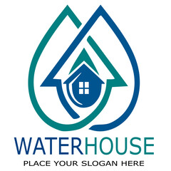 Water House Logo Template Design