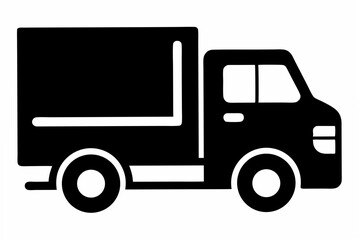 cargo truck silhouette vector